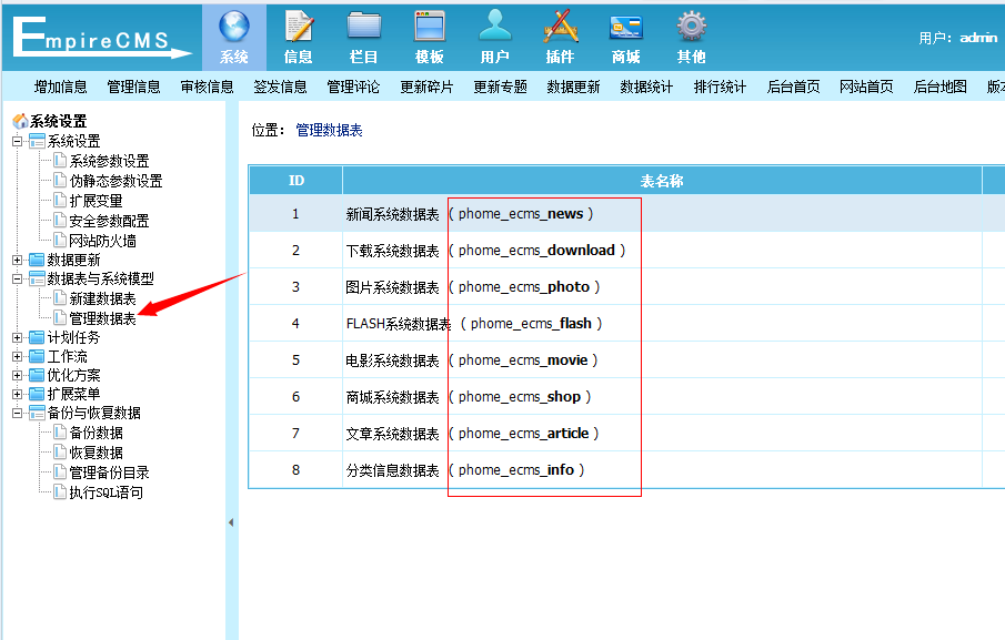 帝国CMS自定义内容页存放目录的方法